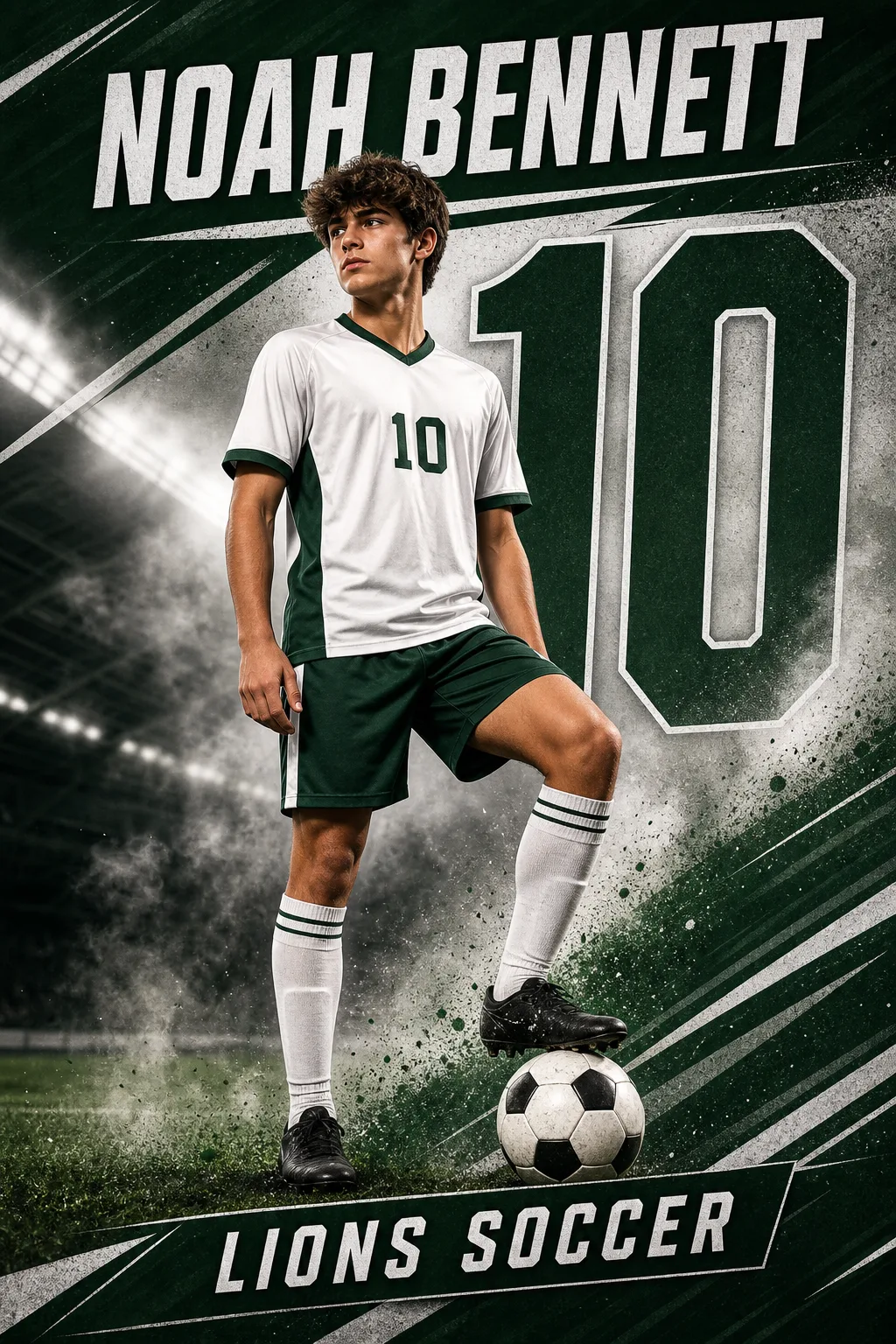 Soccer player banner